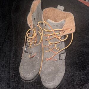 Polo by Ralph Lauren Gray Boots with Orange Laces